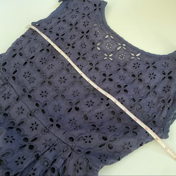 Nanette Lepore Navy Blue Eyelet Cutout Dress 4 - Picture 10 of 15